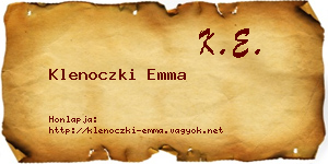 Klenoczki Emma névjegykártya