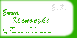 emma klenoczki business card